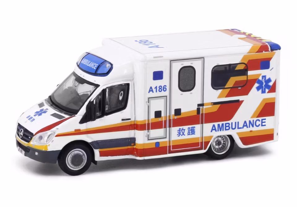 Skala 1/64 MERCEDES-BENZ Sprinter HKFSD Ambulance (A186) fr Tiny Toys