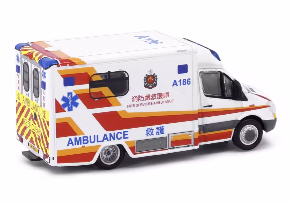 Skala 1/64 MERCEDES-BENZ Sprinter HKFSD Ambulance (A186) fr Tiny Toys