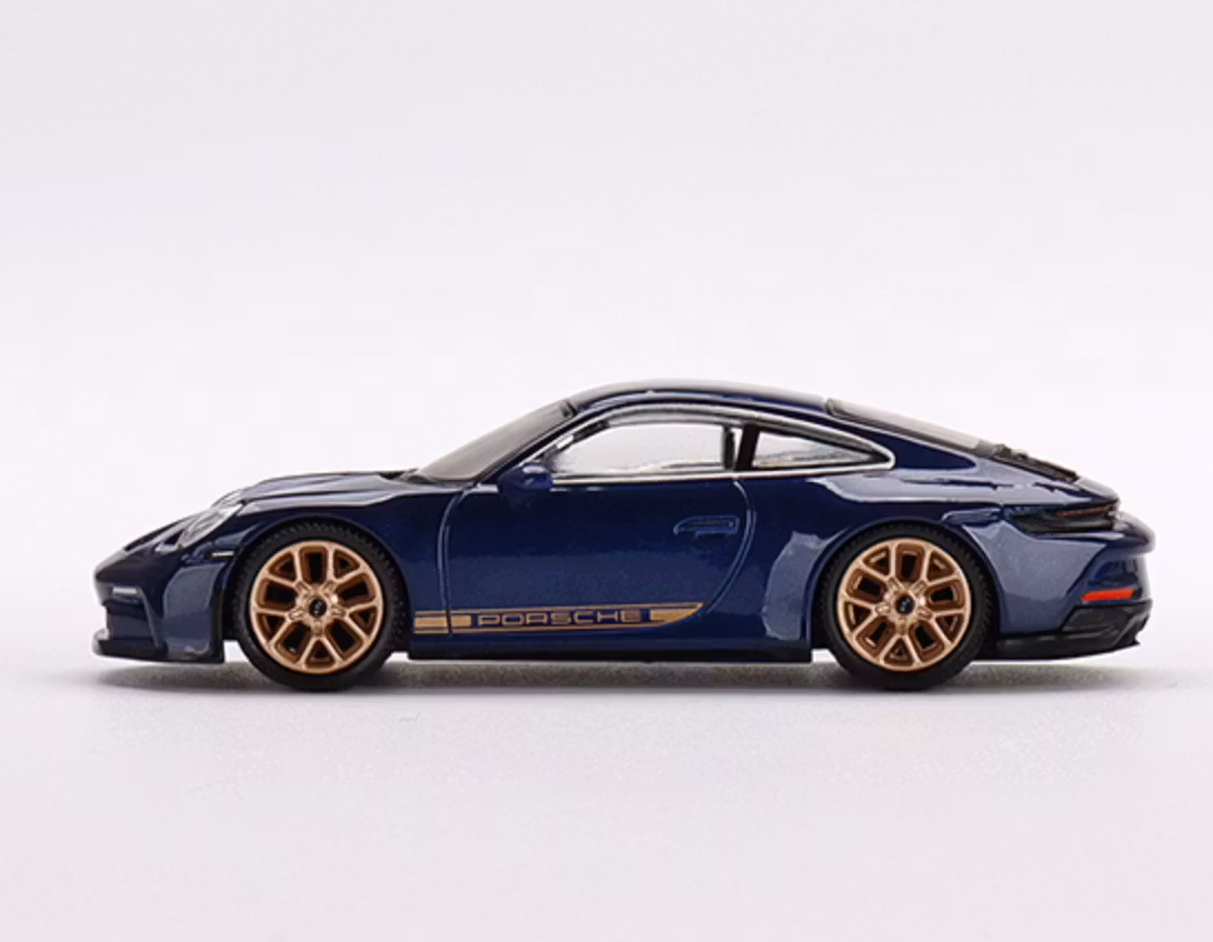 Skala 1/64 - Porsche 911 (992) GT3 Touring Gentian Blue Metallic fr MINI GT