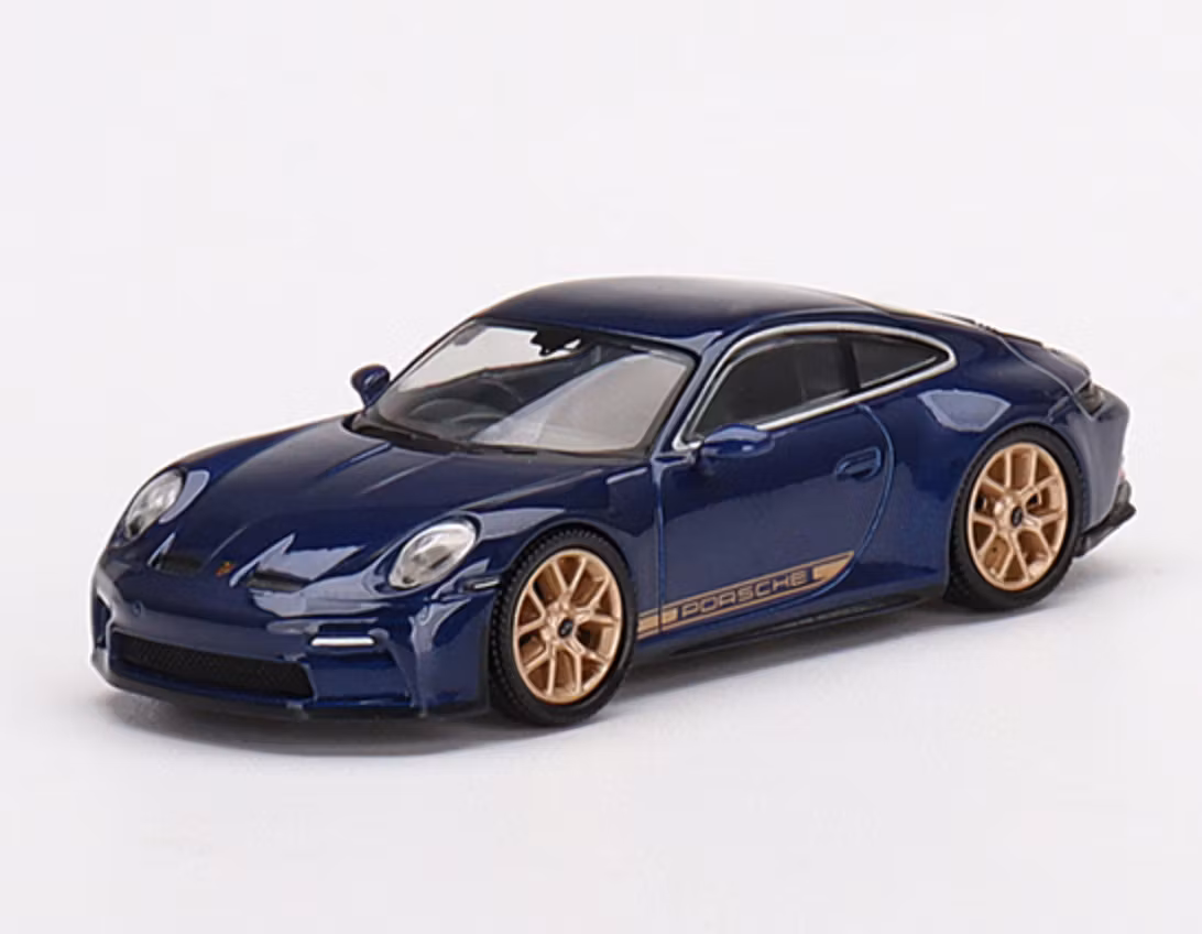 Skala 1/64 - Porsche 911 (992) GT3 Touring Gentian Blue Metallic fr MINI GT
