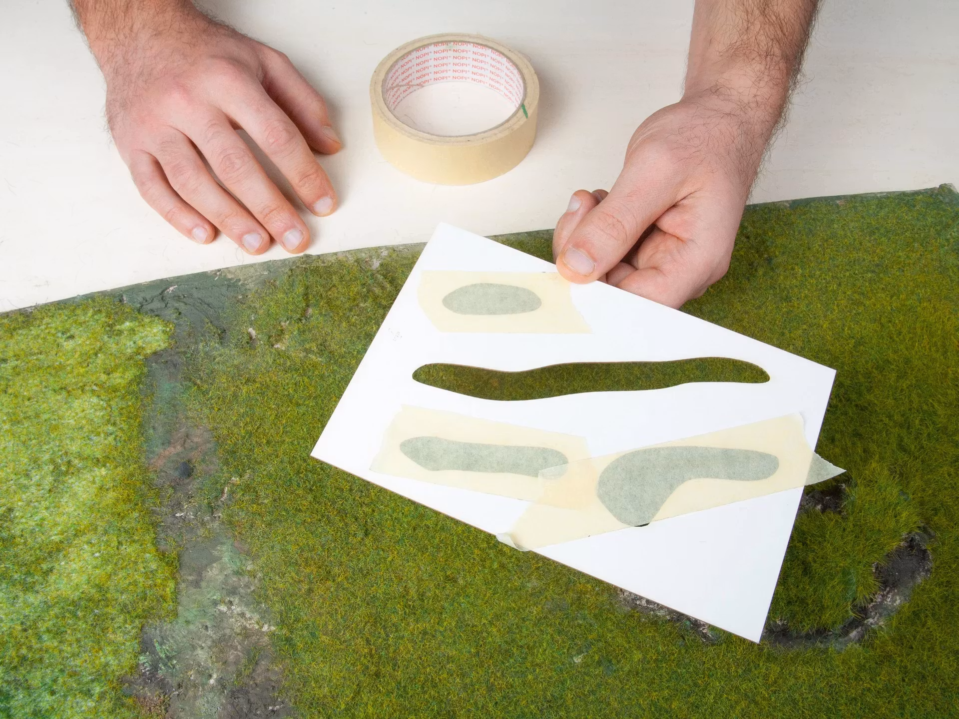 NOCH 60139 Gräs flockar Schablom 5x/Grass Flocking Templates 5x