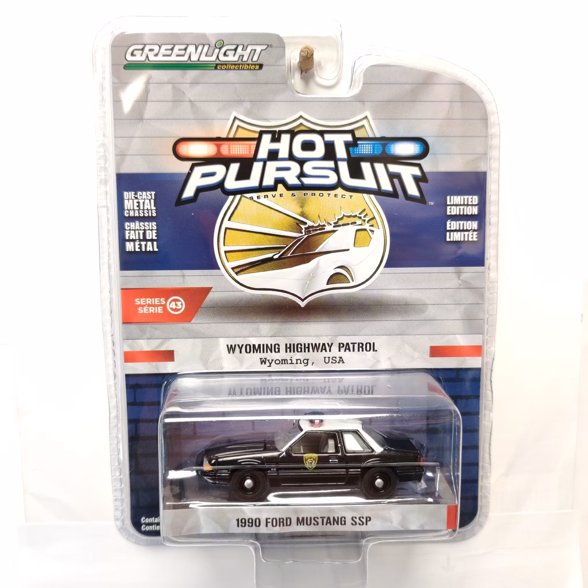Skala 1/64 Ford Mustang SSP 90' Wyoming "Hot Pursuit" från Greenlight