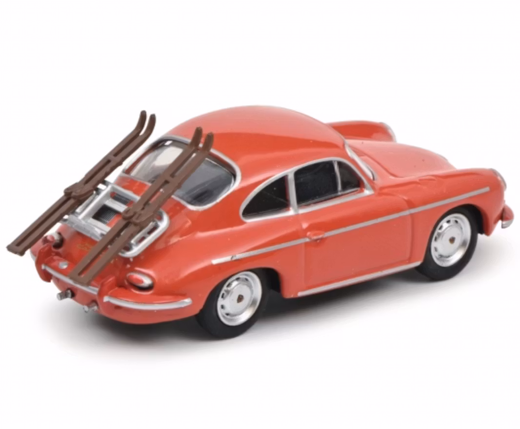 Skala 1/64 Porsche 356 Carrera 2 w ski's on the back fr Schuco