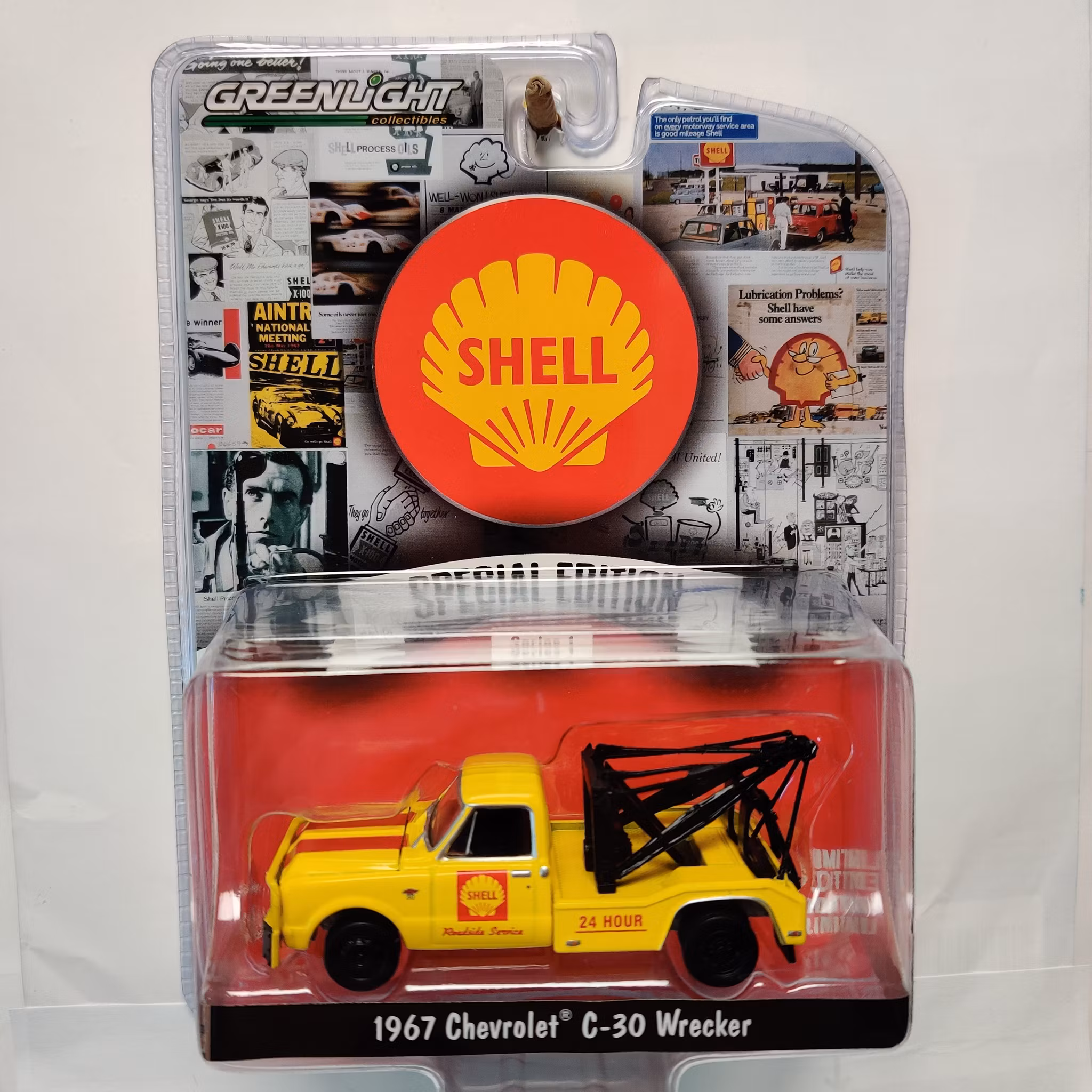 Skala 1/64 Chevrolet C-30 Wrecker 67' "Shell" Ser.1 fr Greenlight