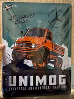 NYHET! Plåtskylt ca 30 x 40 cm Motiv: UNIMOG - Universal Agricultural Tractor