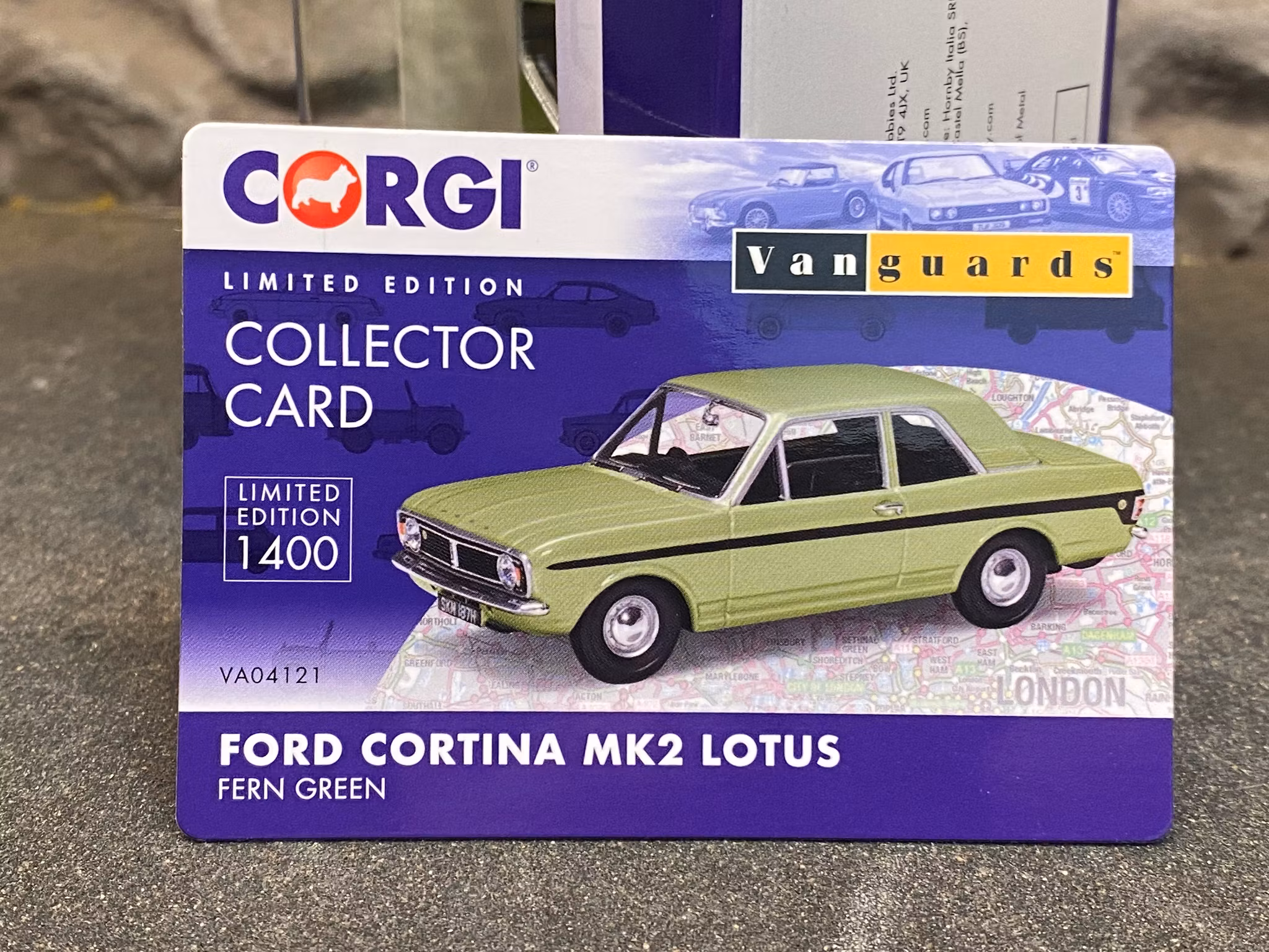 Skala 1/43 Ford Cortina MKII Lotus, Fern Green fr Corgi Vanguards