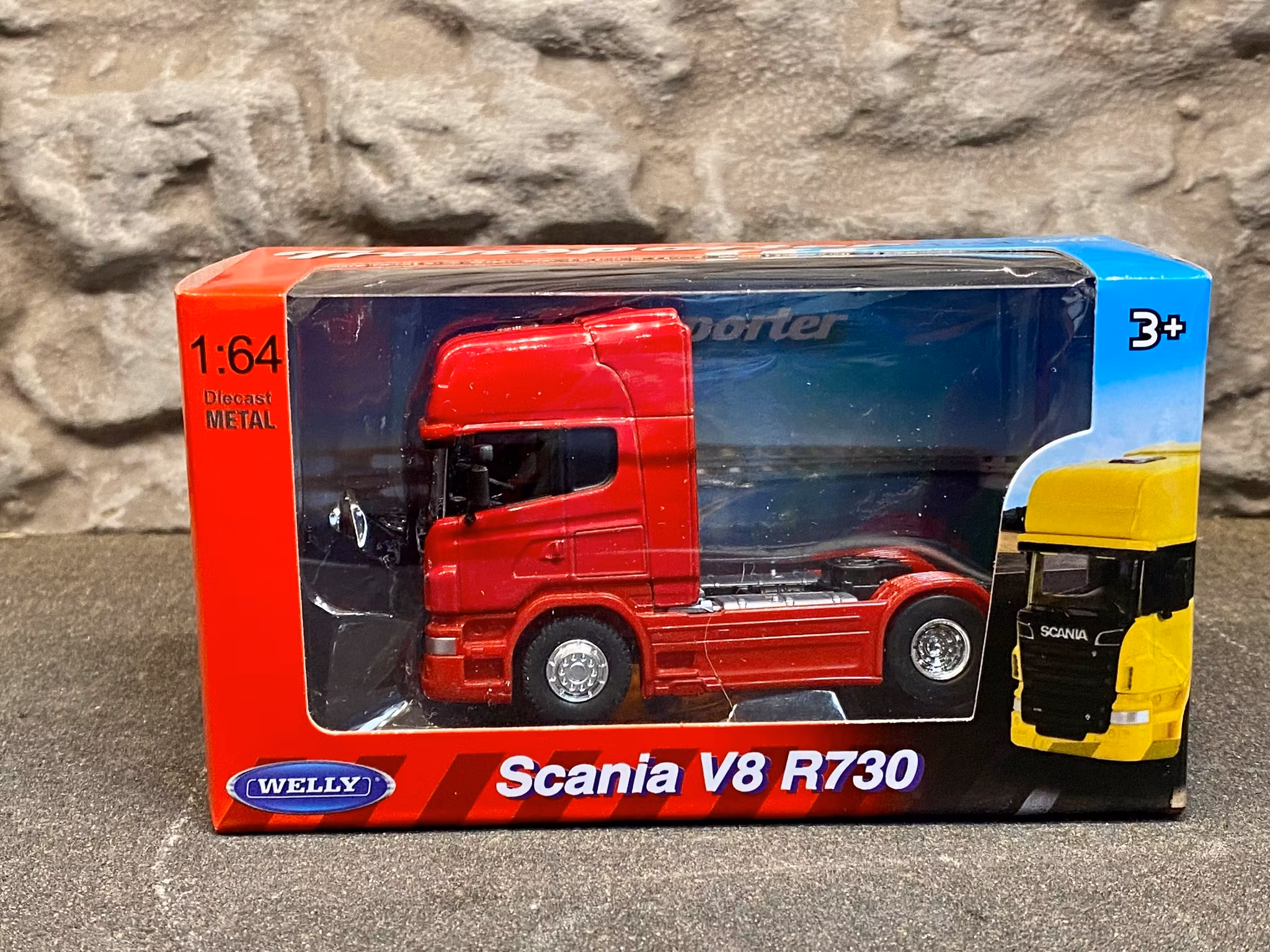 Skala 1/64 - Scania V8 R730 tractor 2-axle, red fr Welly