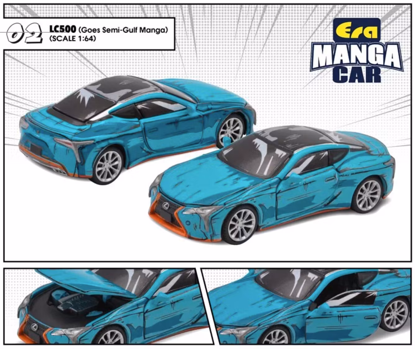 Skala 1/64 Lexus LC500 (Goes Semi-Gulf Manga) 02 fr ERA CAR