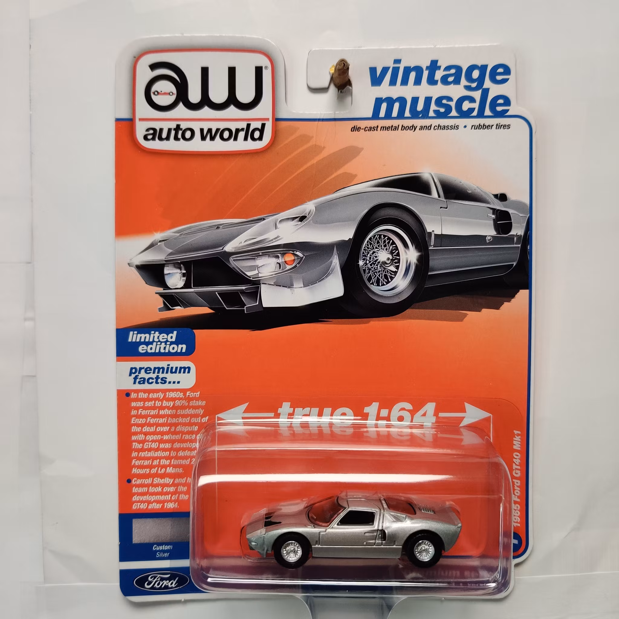 Skala 1/64 - Ford GT40 Mk1 65' Rel.3 Ver.A från Auto World