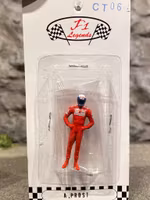 Skala 1/43, 0-scale figure, Alain Prost in red overalls  w blue helmet fr Cartrix