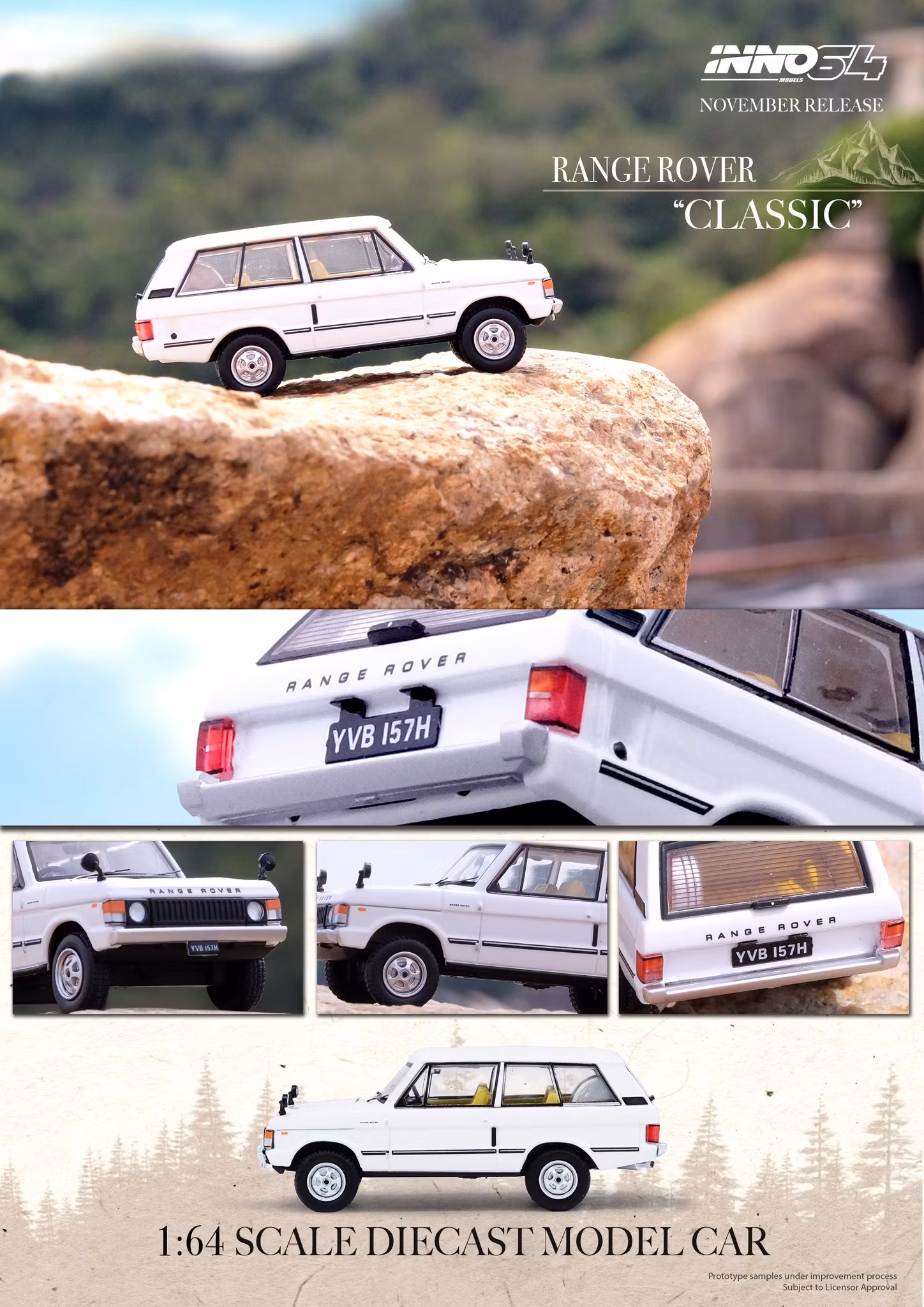 Skala 1/64 1992 Range Rover Classic, White fr Inno64