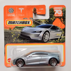 Skala 1/64 Matchbox 70-years -Tesla Roadster, Silver