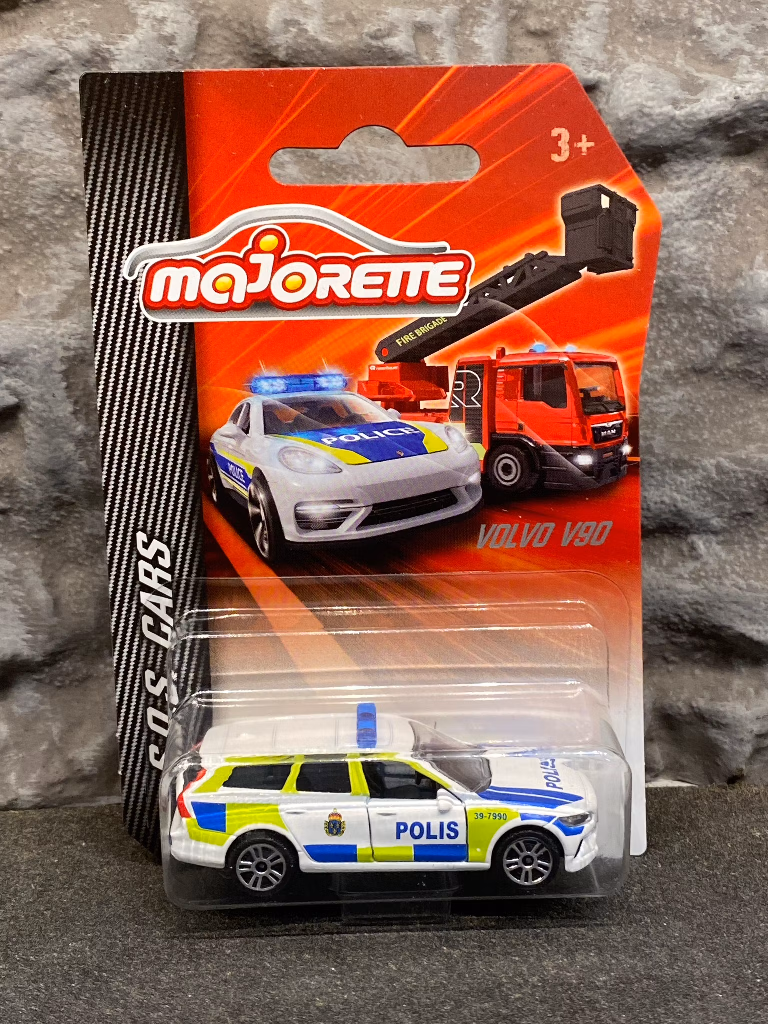 Skala 1/64 Volvo V90 Polis (Swedish police car) fr Majorette