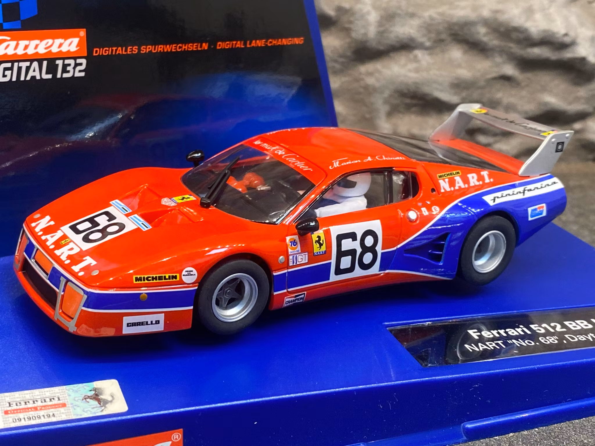 Skala 1/32 Digital/Analog slotcar fr Carrera: Ferrari 512 BB LM NART #68 Daytona 79'