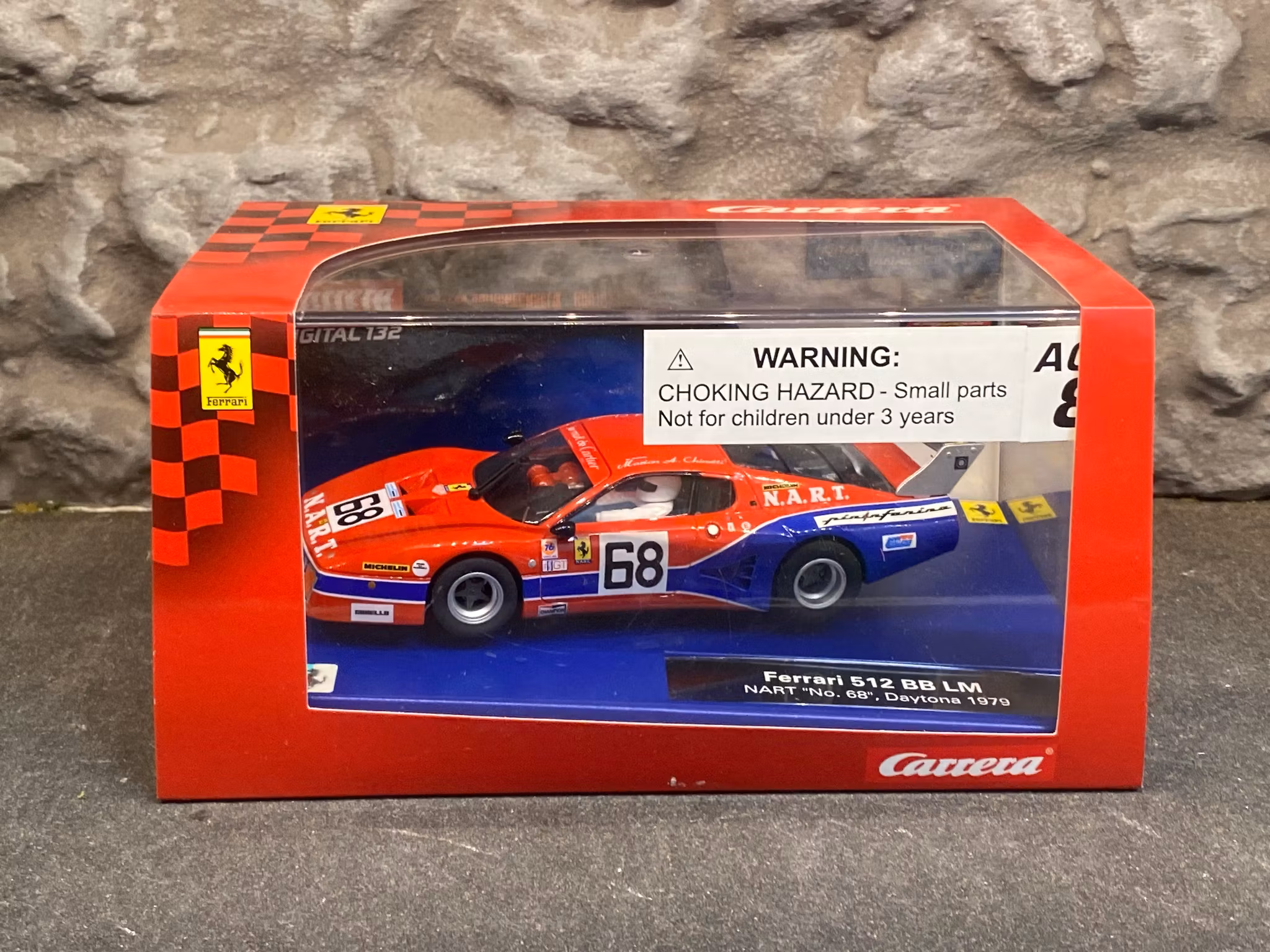 Skala 1/32 Digital/Analog slotcar fr Carrera: Ferrari 512 BB LM NART #68 Daytona 79'