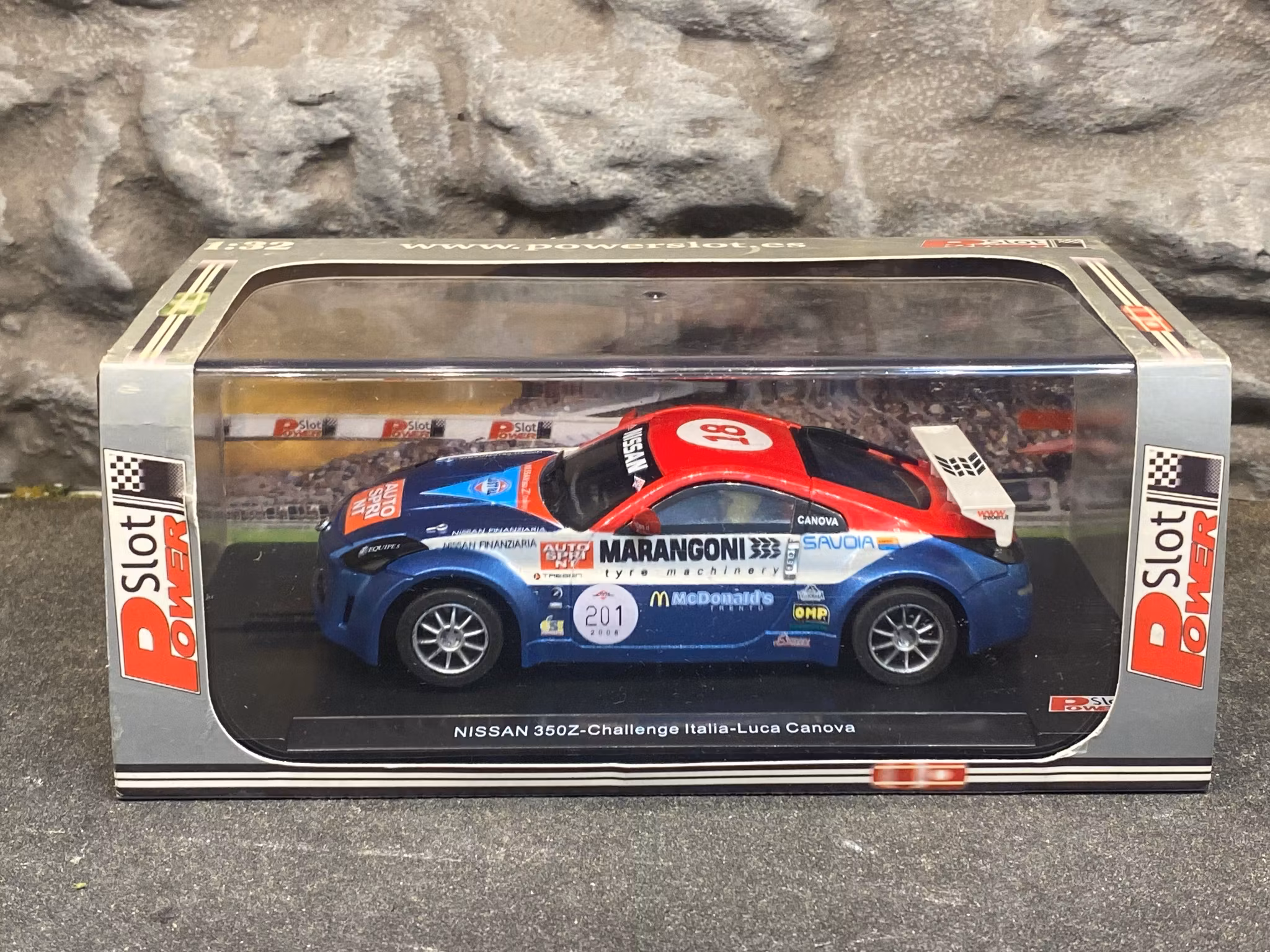 Skala 1/32 Analog slotcar fr POWER SLOT: Nissan 350Z, Challange Italia-Luca Canova