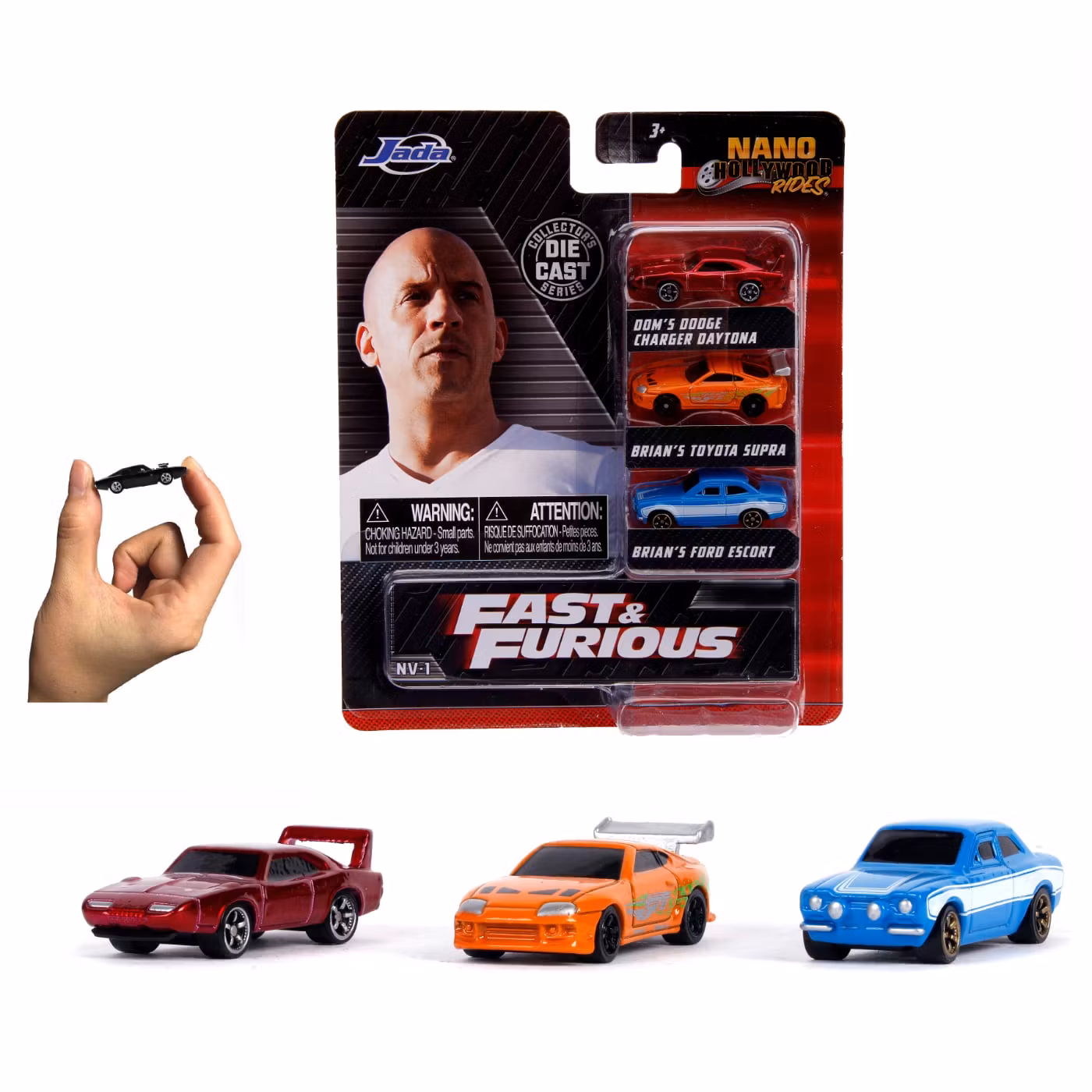 Skala 1/120 Nano Hollywood Rides, Fast & Furious, NV-3 Three cars fr Jada