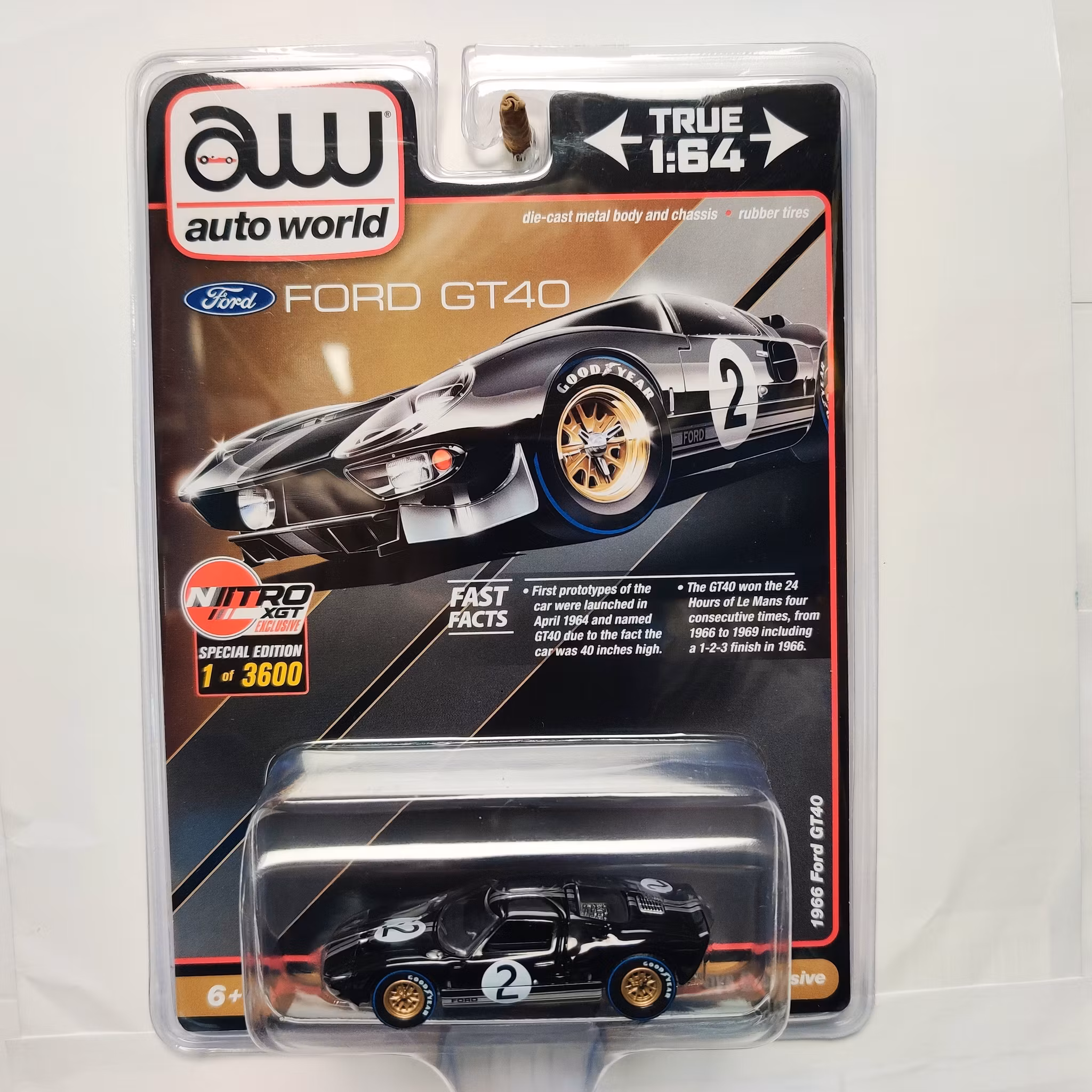 Skala 1/64 - Ford GT40 66' #2 Nitro XGT & OK Toys Excl. fr Auto World