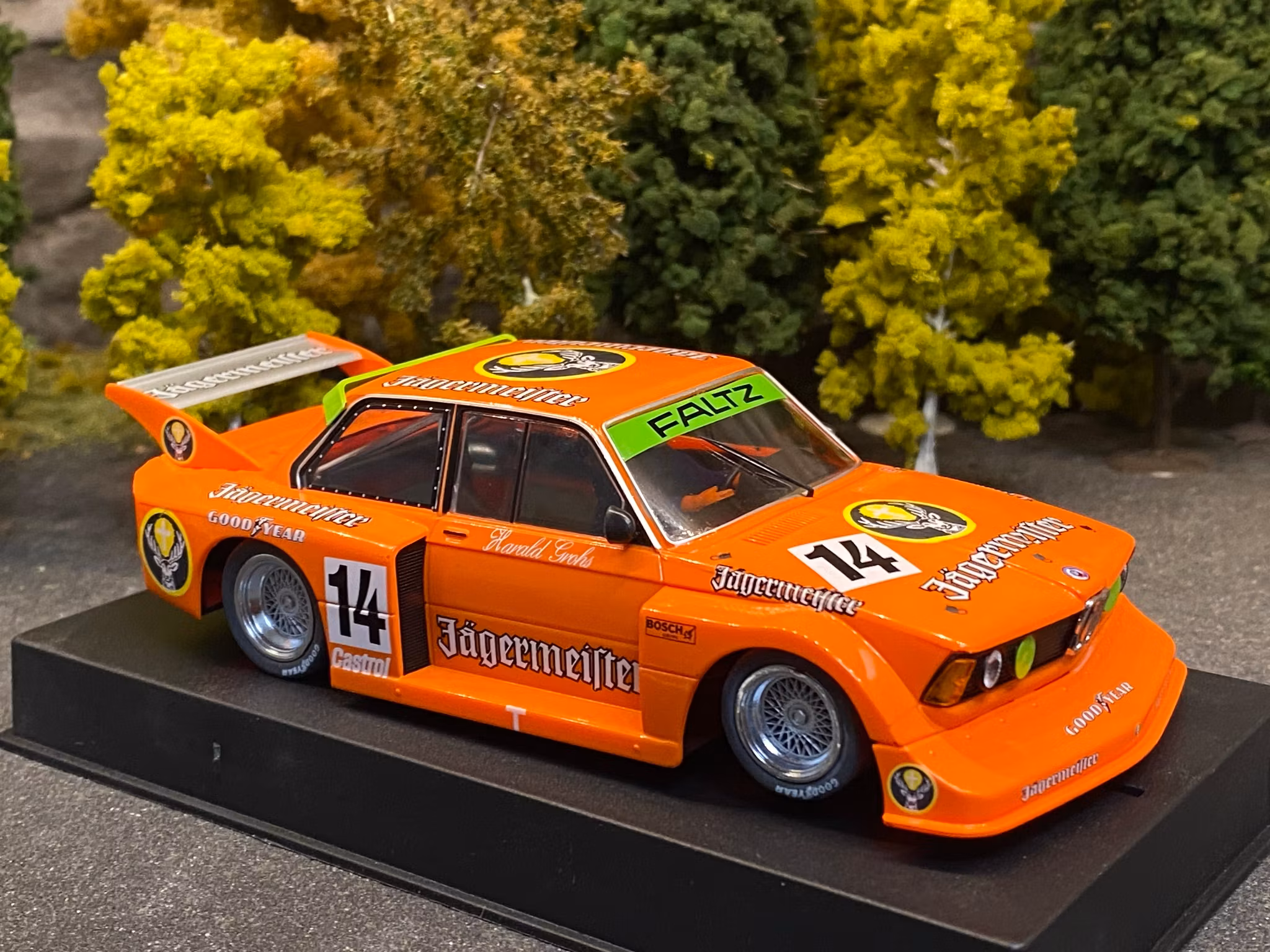 Scale 1/32 An. Slotcar: BMW 320 Gr 5 FALTZ- Jägermeister 77 #14 fr Sideways Racer