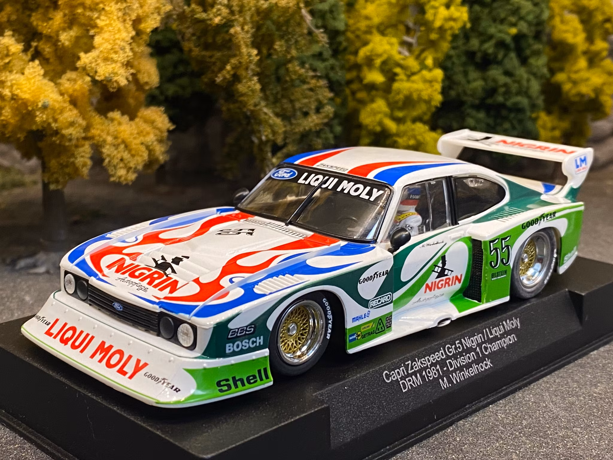 Scale 1/32 An. Slotcar: Ford Capri Zakspeed - Gr 5 Nigrin #55 fr Sideways Racer