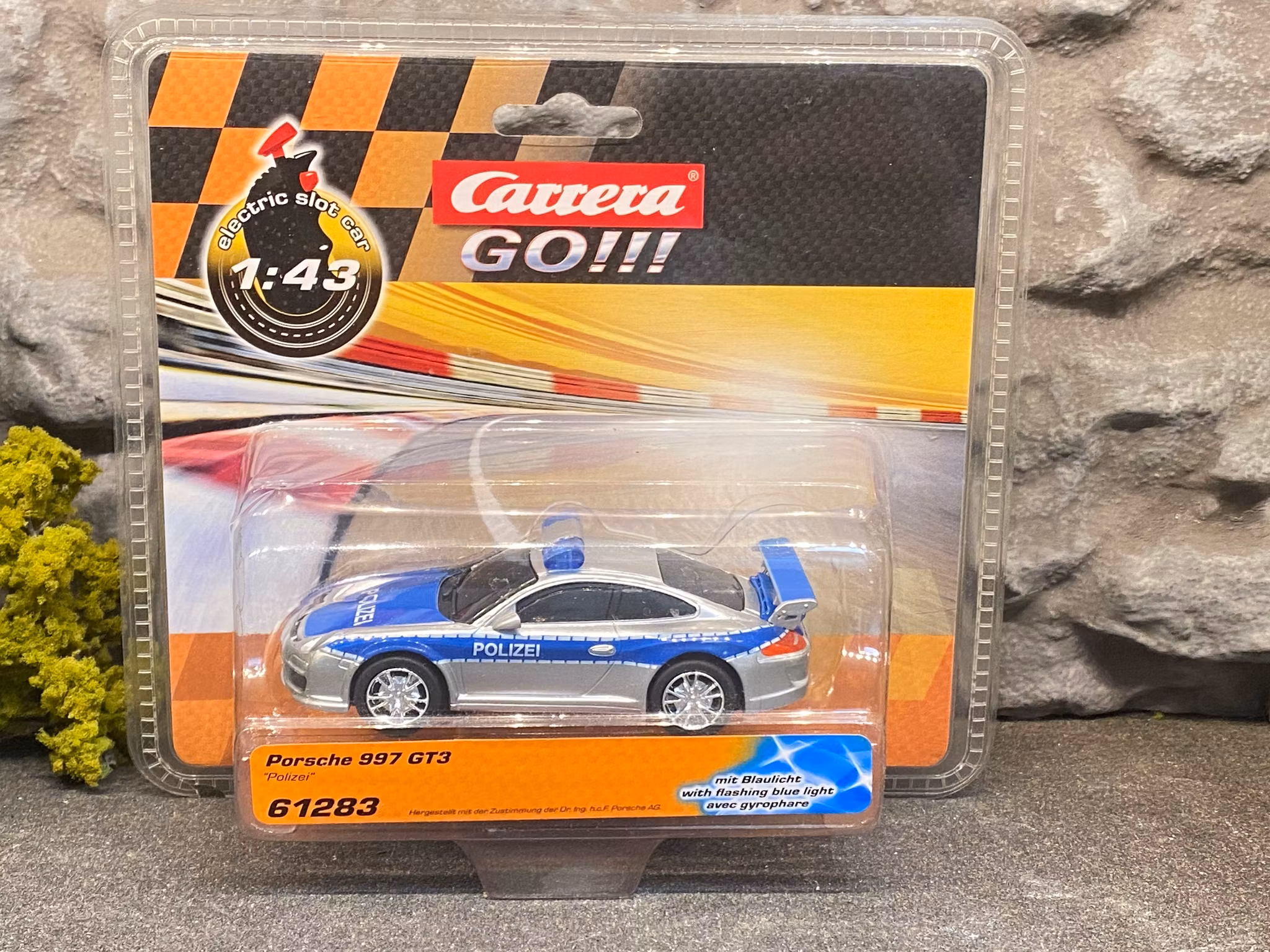 Skala 1/43 Analogue Slot car fr Carrera GO: Porsche 911 (997) GT3 Polizei w bluelight