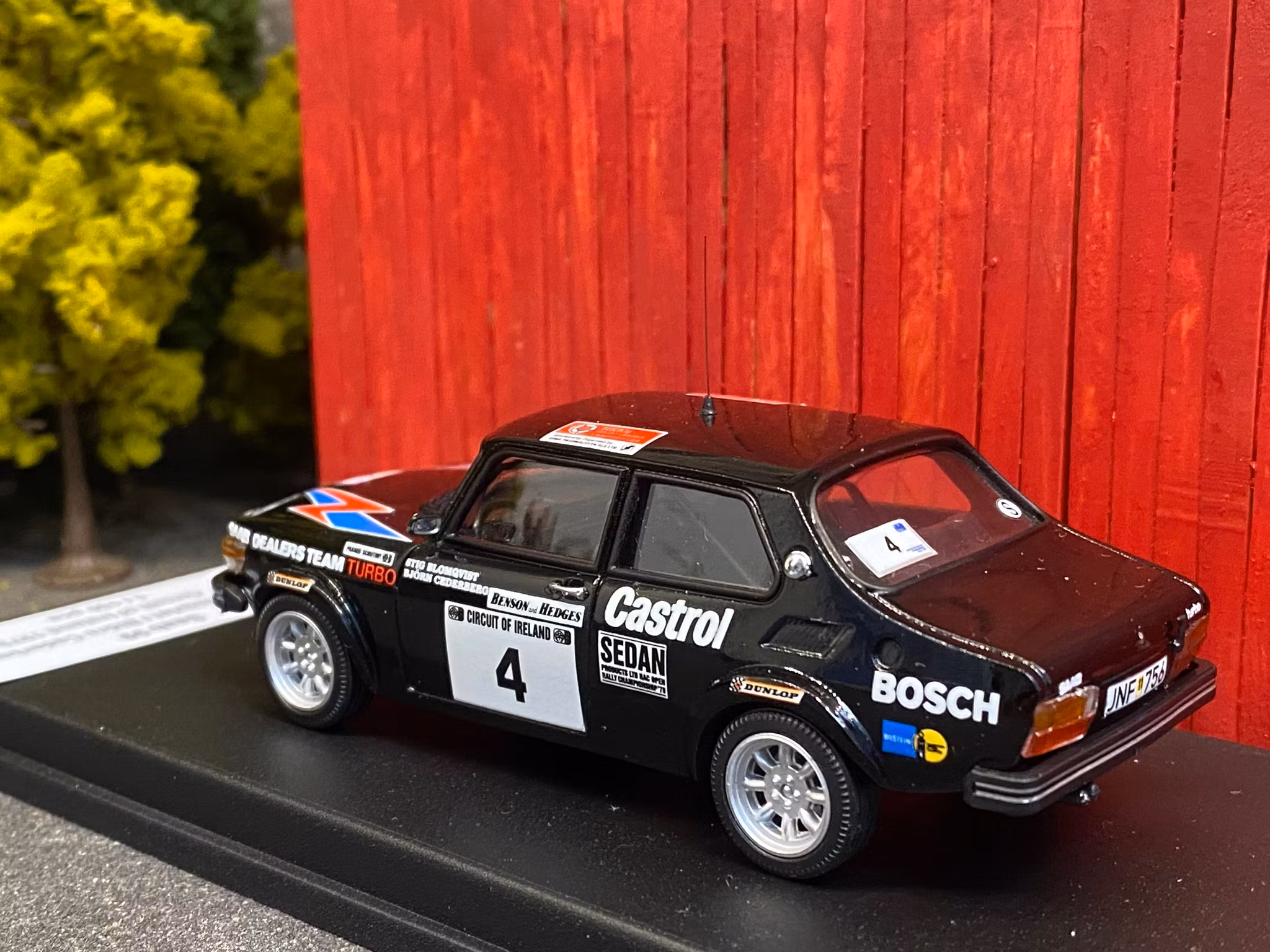 Skala 1/43 Saab 99, Circuit of Ireland 79', S Blomqvist/B Cederberg f Troféu DSN43
