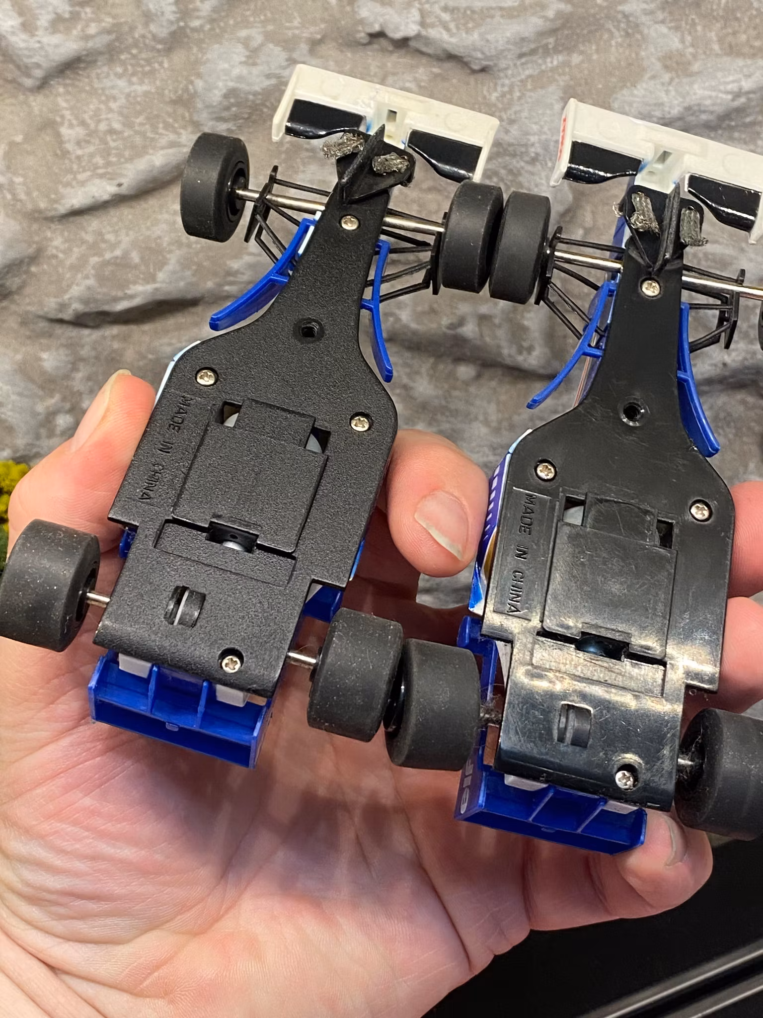 Skala 1/32 Begagnad/Used Analoge slotcar: 2 pcs Renault F1 fr Scalextric