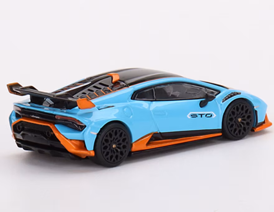 Skala 1/64 Lamborghini Huracán STO, Blu Lauley fr MINI GT