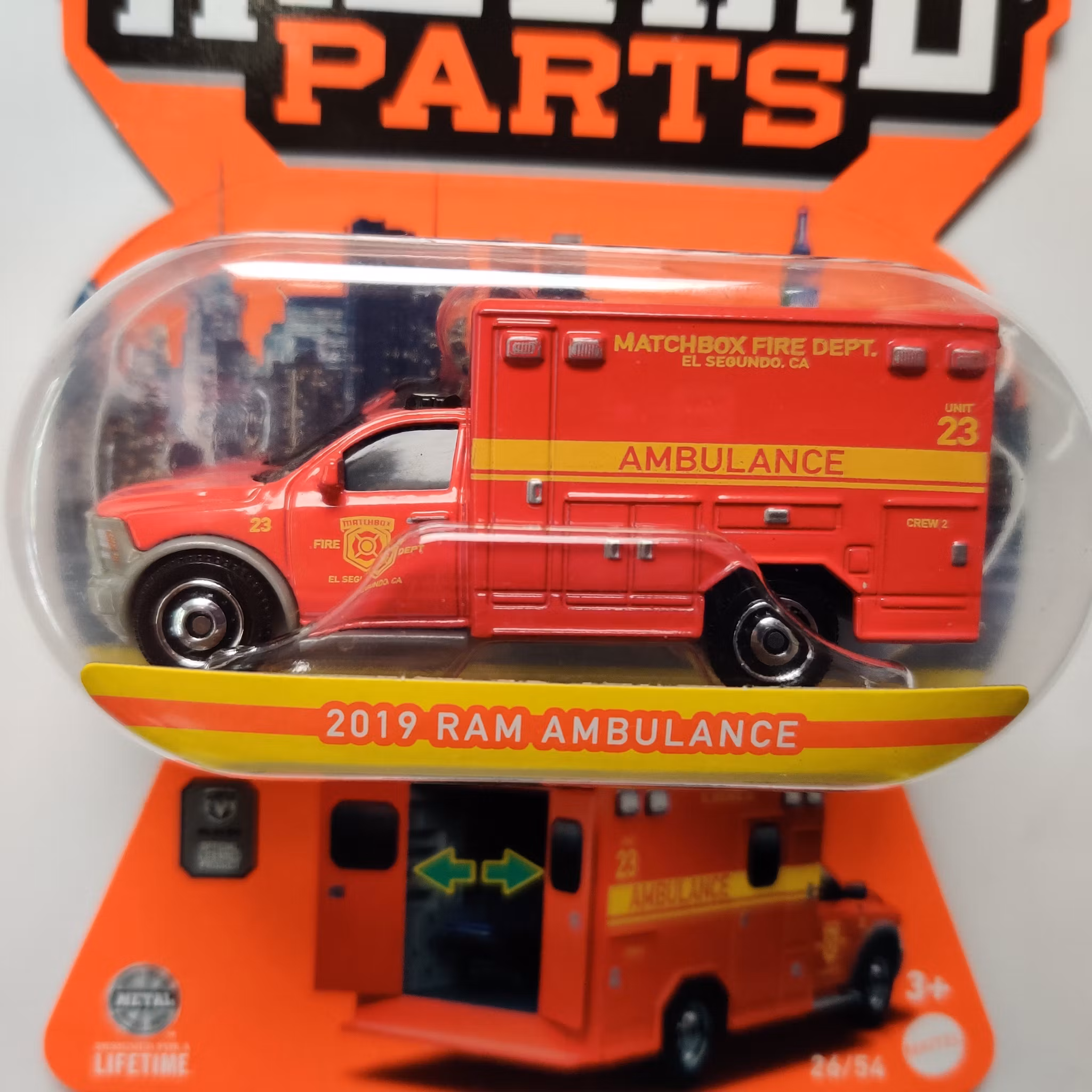 Skala 1/64 Matchbox "Moving parts" - RAM Ambulance 2019