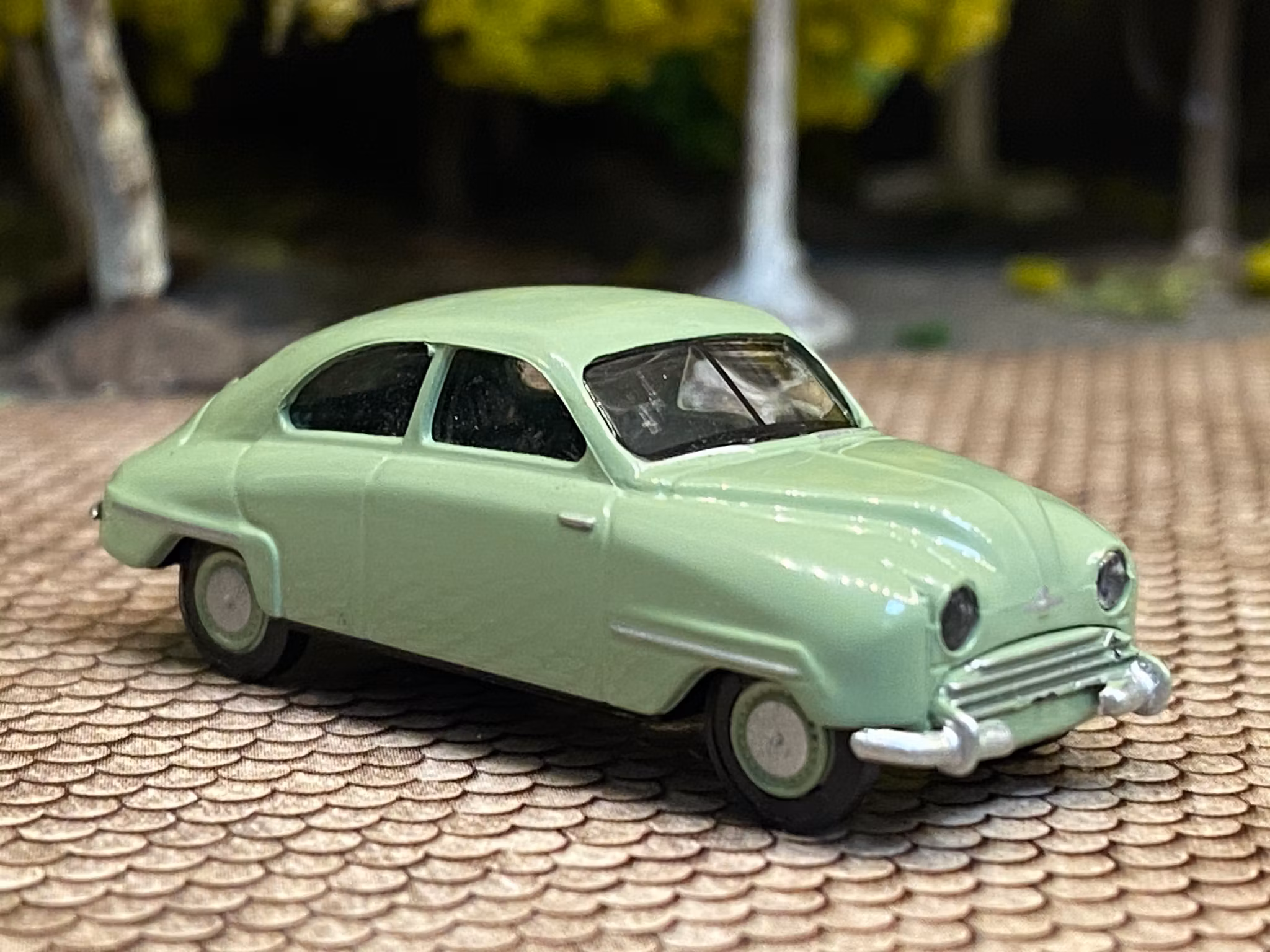 Skala 1/87 H0 - SAAB 92, Light green fr Brekina
