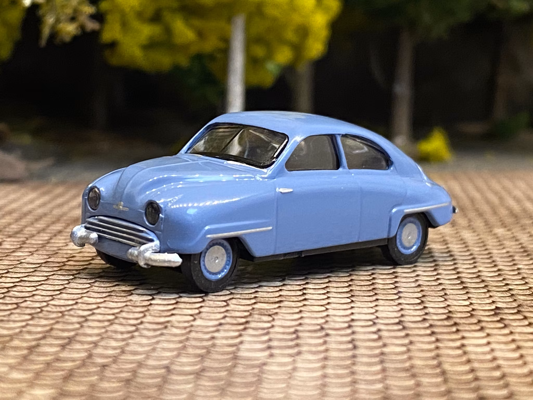 Skala 1/87 H0 - SAAB 92, Blue-grey fr Brekina
