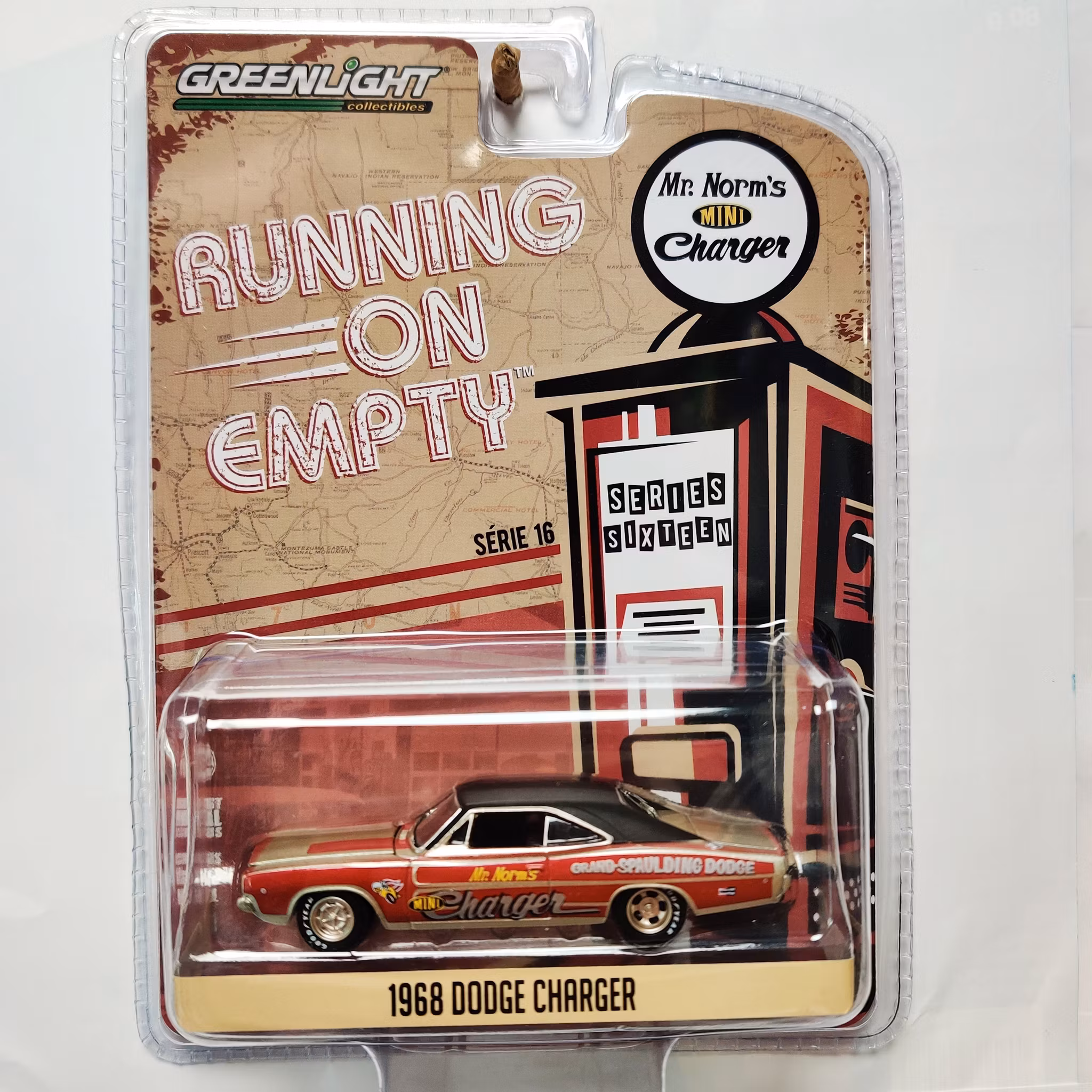 Skala 1/64 Greenlight "Running on Empty" Dodge Charger 68' Ser.16