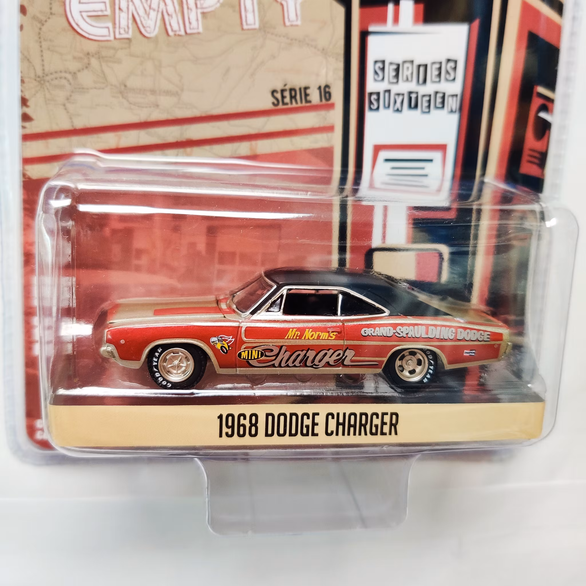 Skala 1/64 Greenlight "Running on Empty" Dodge Charger 68' Ser.16