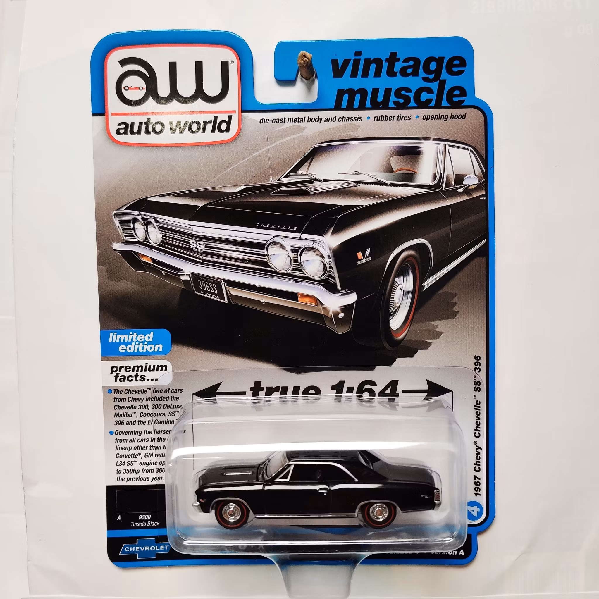 Skala 1/64 AUTO WORLD "Vintage Muscle" Chevy Chevelle SS 396 67' Rel.4 Ser.A Lim ed