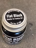 Zero Paints, acryllic paint 30ml: Flat Black (Similar to Tamiya XF-1)ZP-7101