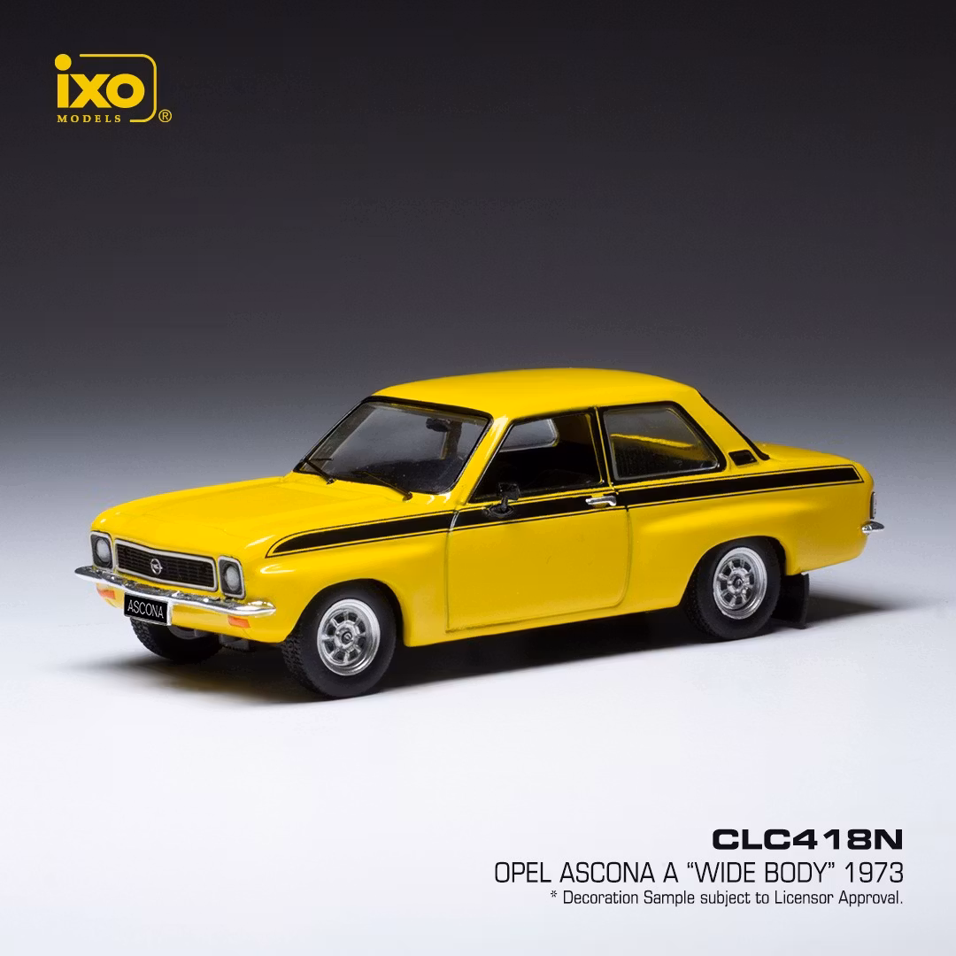 Skala 1/43 OPEL ASCONA A “Wide Body” 1973, Yellow fr IXO Models
