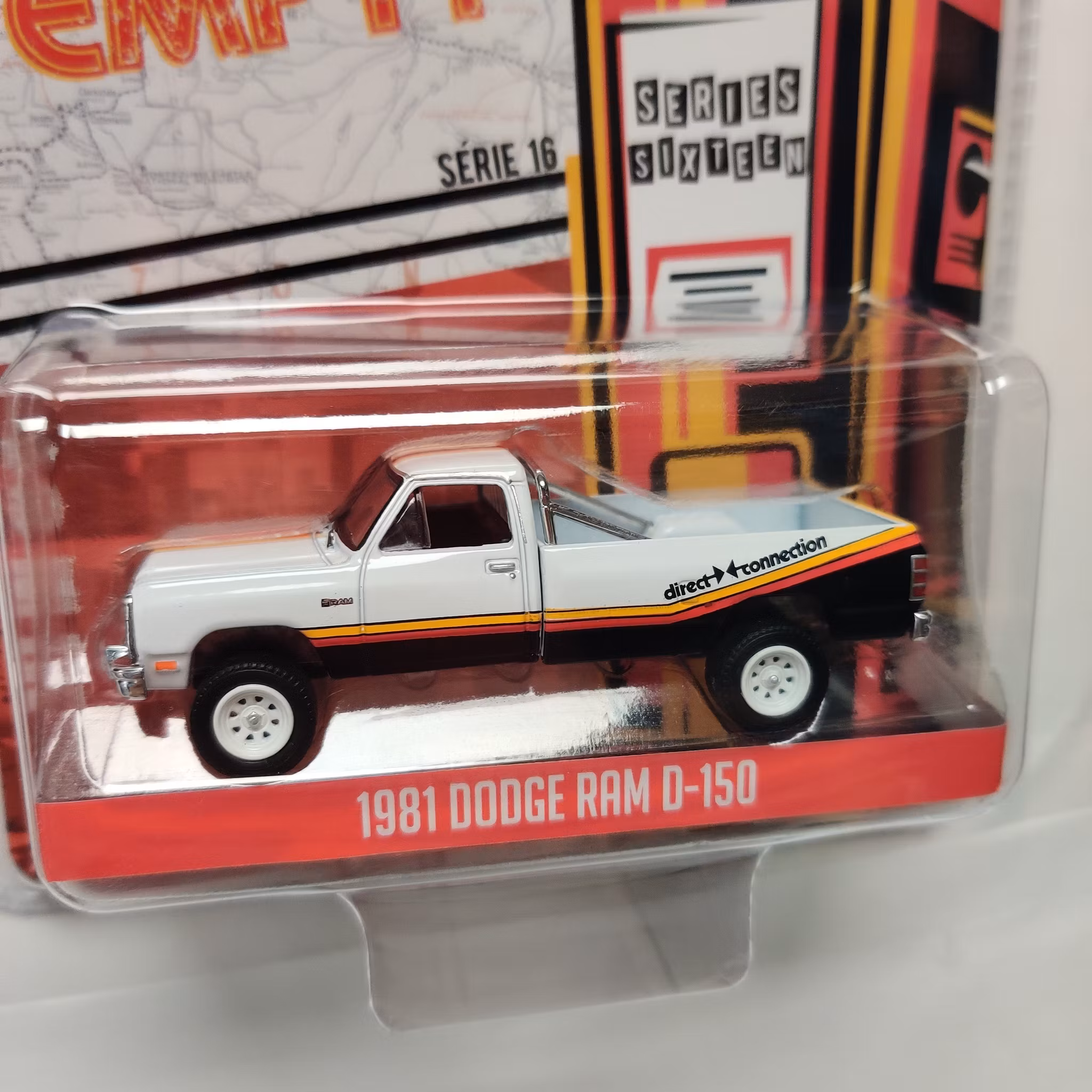 Skala 1/64 Greenlight "Running on Empty" Dodge RAM D-150 '81 "direct connection" Ser.16