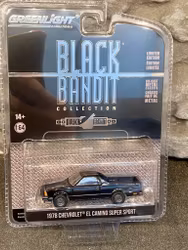 Skala 1/64 Black Bandit fr Greenlight: Chevrolet El Camino Super Sport 78'