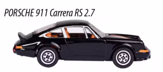 Skala 1/64 fr Majorette - Porsche Edition: Porsche 911 Carrera RS 2,7 black