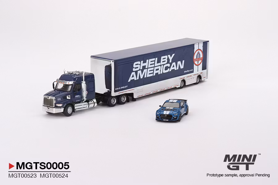 Skala 1/64 Shelby Transporter Set, Western Star 49X + Shelby GT500 SE WB fr MINI GT