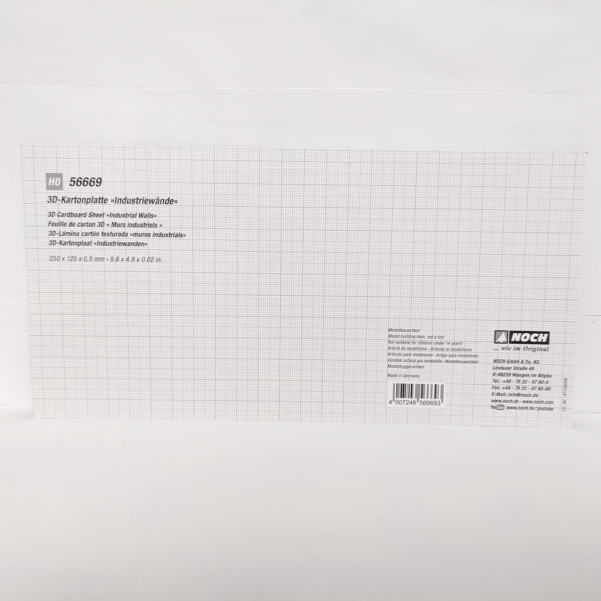 NOCH 56669 Industriväggar Graffiti/Industri walls - 3D Cardboard Sheet 25x12,5 cm f H0 & TT