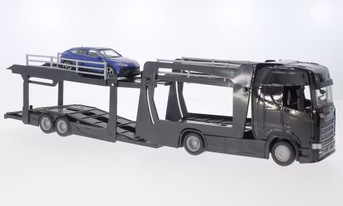 Skala 1/43 Scania S730 Highline, Car transporter w Lamborghini fr Bburago