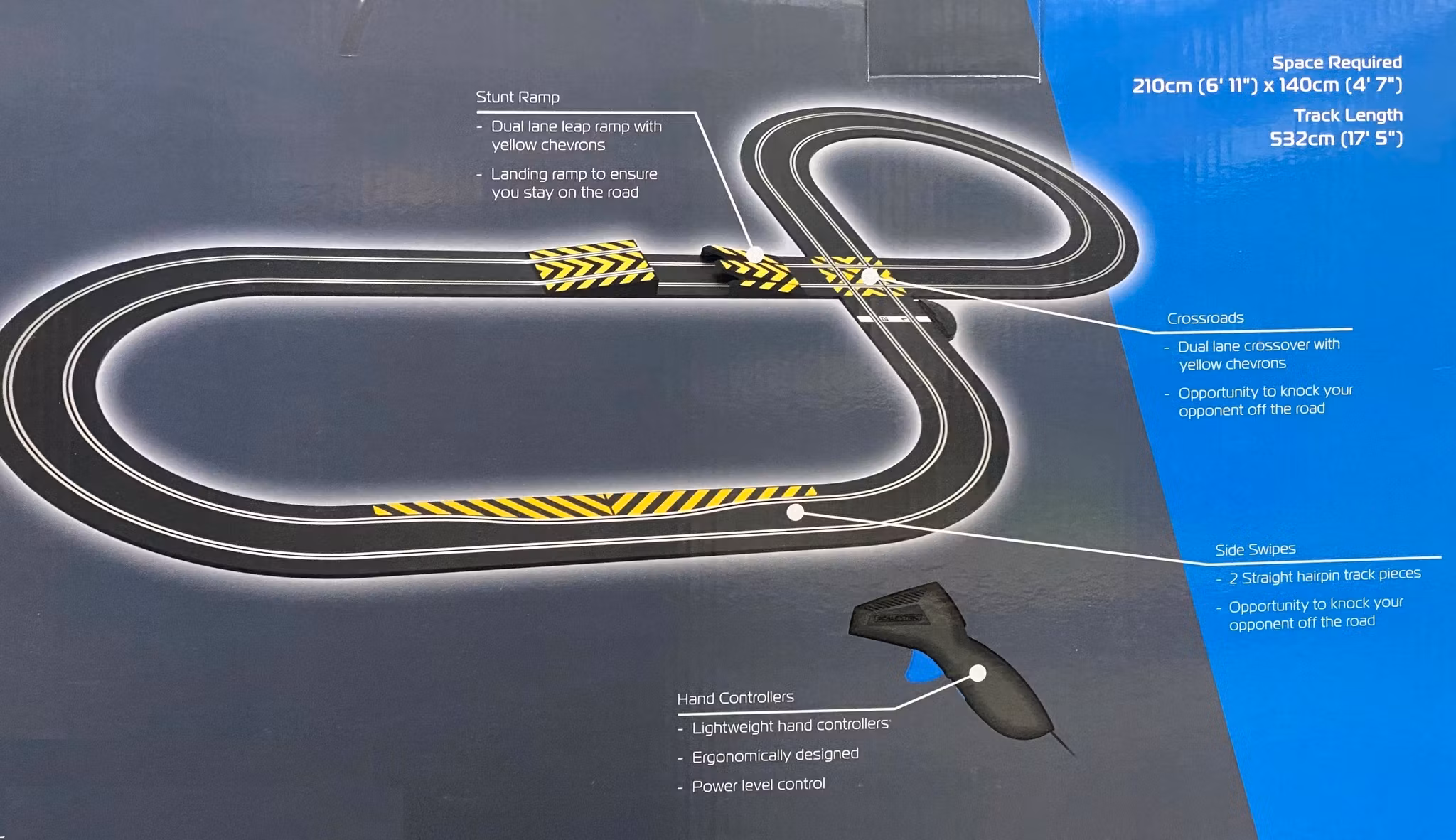 Skala 1/32 Scalextric Slot Racing Track: Police Chase