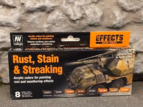 Vallejo Model Set, Rust, Stain & Streaking, Set 8 bottles á 17ml, 71183