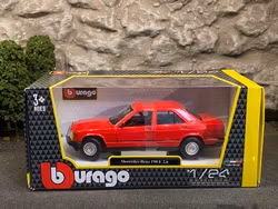 Skala 1/24 Mercedes-Benz 190 E 2.6 (W201) Red 1987 fr Bburago