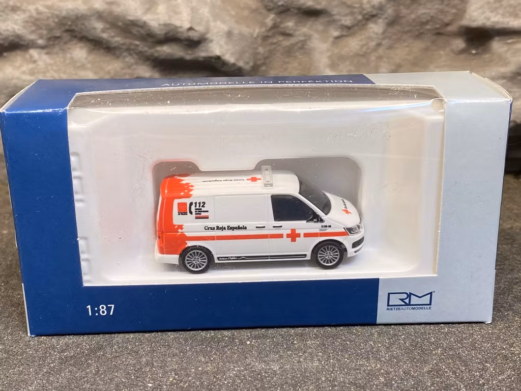 Skala 1/87 - Volkswagen T6 Cruz Roja Espaniola (Ambulance) fr Rietze