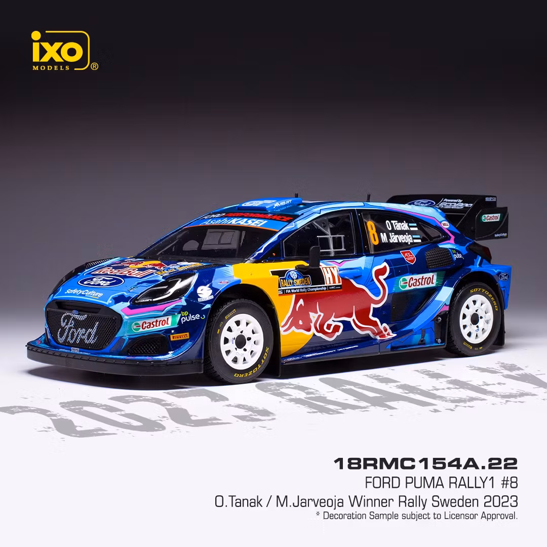 Skala 1/18 FORD PUMA Rally1 #8 Tanak/Jarveoja Sweden 23  fr IXO Models