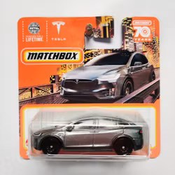 Skala 1/64 Matchbox 70 year  - Tesla model X, gråsilver