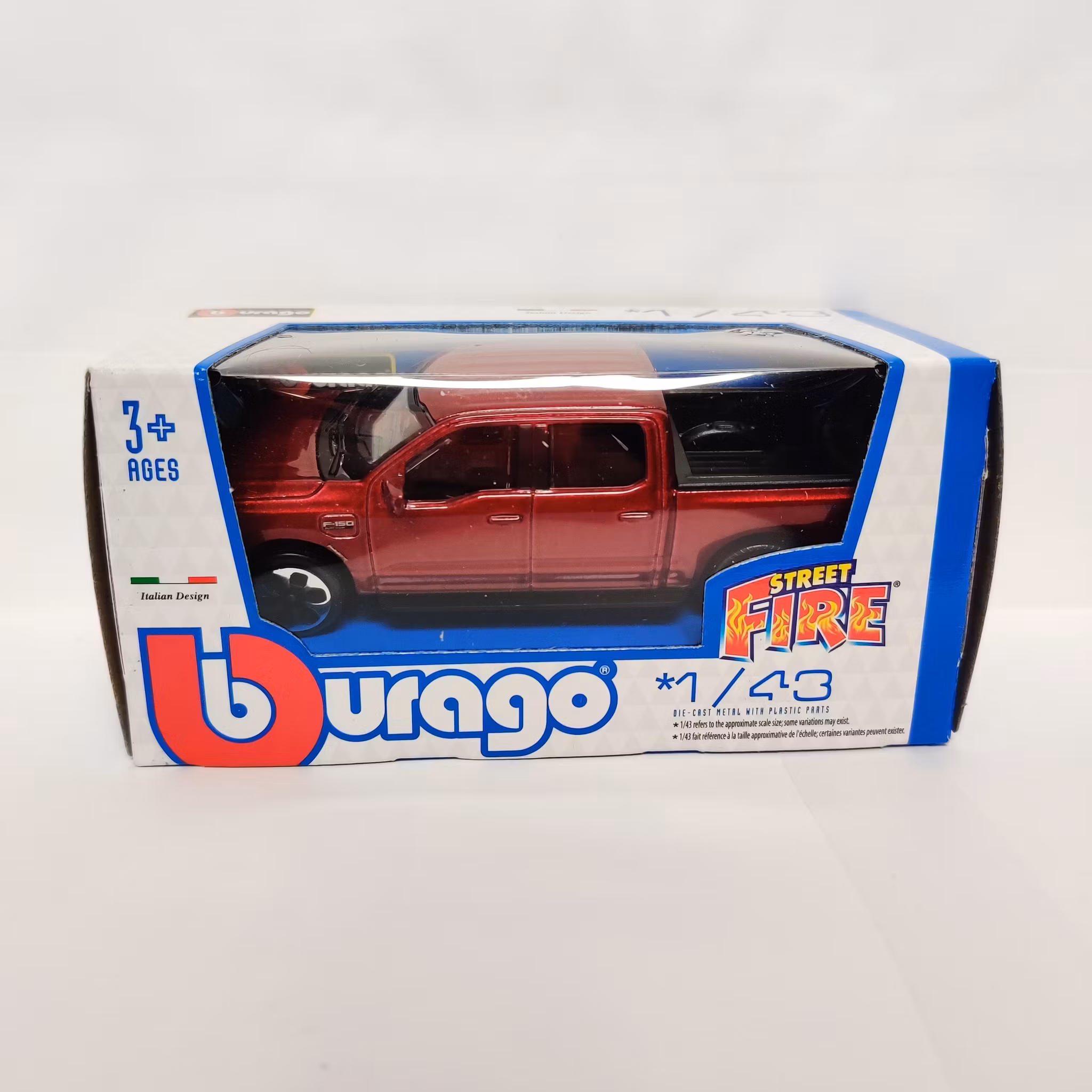 Skala 1/43 Ford F-150 Lightning Vit/orange fr Bburago