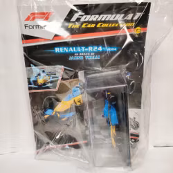 Skala 1/43 Formula 1, Renault R24, 2004, Jarno Trulli m/w tidning/booklet